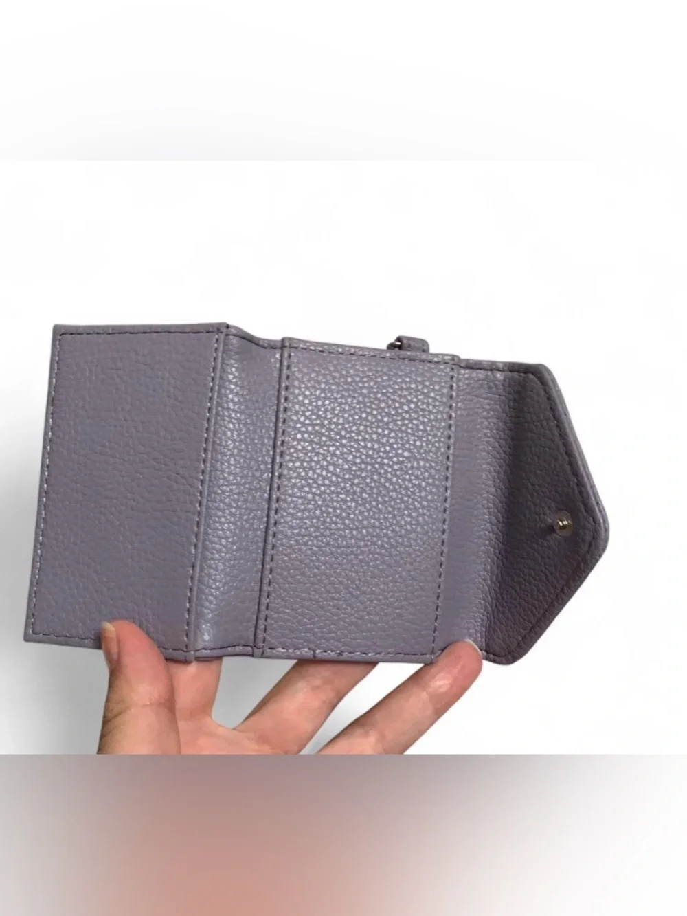 Steve Madden Lilac Embossed Checkerboard Trifold Wallet Keychain EUC